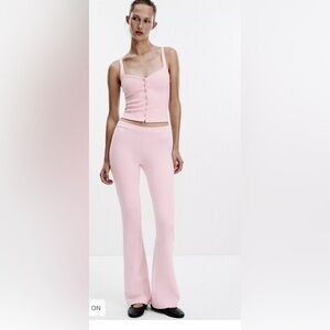 Zara interlock Pink Flared Bottoms size S